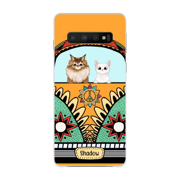 Personalized Case, Cats On Hippie Van Custom Gift For Cat Lovers