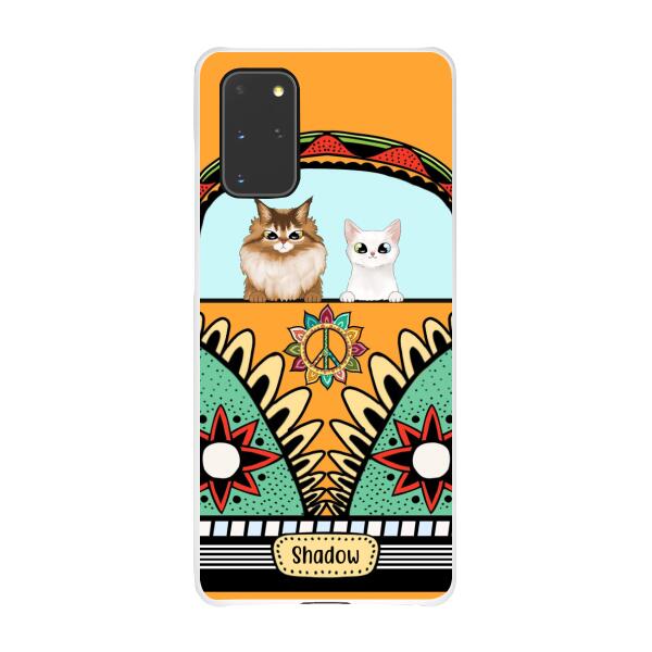 Personalized Case, Cats On Hippie Van Custom Gift For Cat Lovers