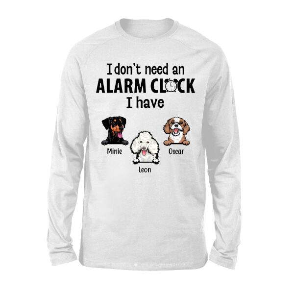 Personalized Shirt, I Don't Need An Alarm Clock I Have My Pets, Custom Gift For Dog And Cat Lovers