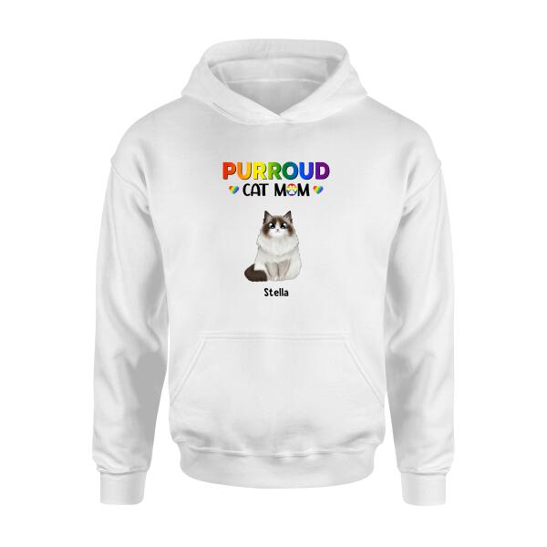 Personalized Shirt, Up To 5 Cats, LGBT Purroud Cat Mom, Gift for Cat Lovers