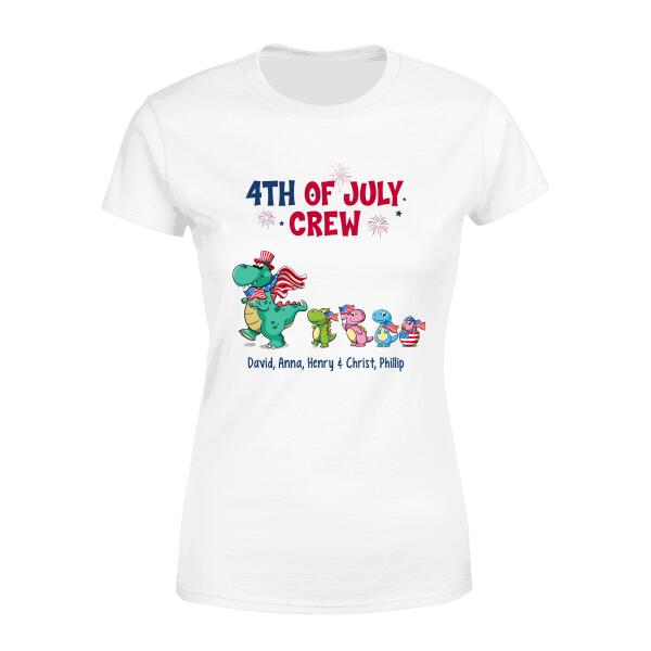 Personalized Shirt, Cute Dinosaur Crew, Custom Gift For 4th Of July