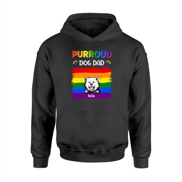 Purroud Dog Dad - Personalized Gifts for Custom Dog Shirt, Dog Dad, and LGBT Gifts