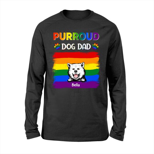 Purroud Dog Dad - Personalized Gifts for Custom Dog Shirt, Dog Dad, and LGBT Gifts