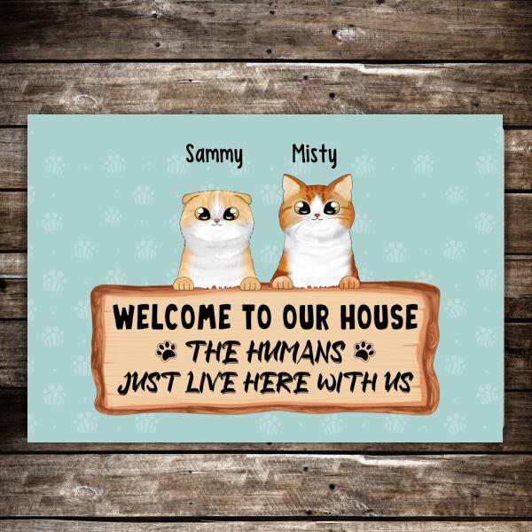 Personalized Doormat, Welcome To Our Home, Custom Gift for Cat Lovers