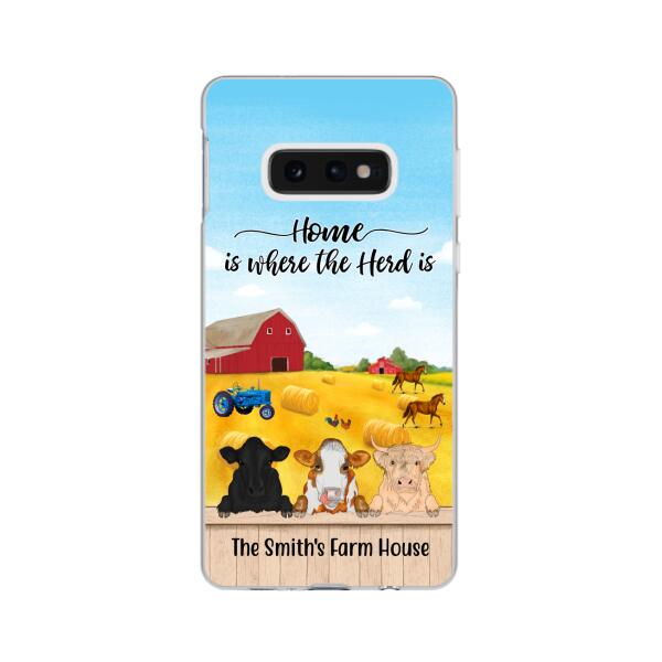 Personalized Phone Case, Cow Peeking Farm, Gift For Farmers, Cow Lovers