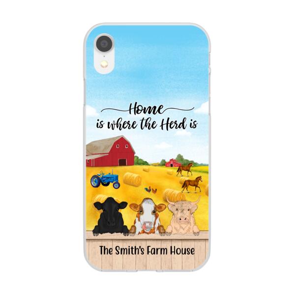 Personalized Phone Case, Cow Peeking Farm, Gift For Farmers, Cow Lovers