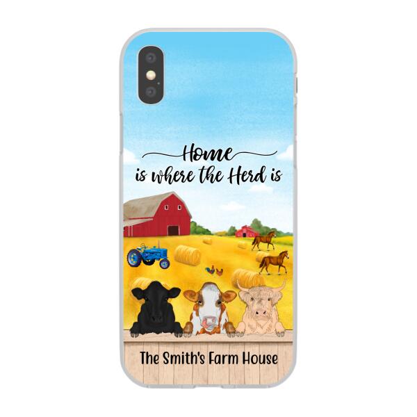 Personalized Phone Case, Cow Peeking Farm, Gift For Farmers, Cow Lovers