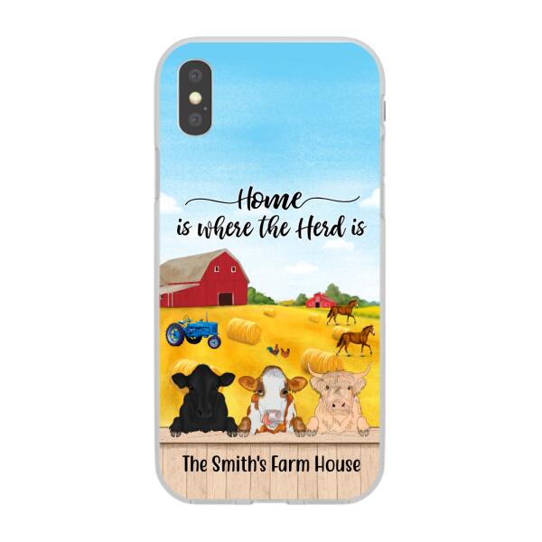 Personalized Phone Case, Cow Peeking Farm, Gift For Farmers, Cow Lovers