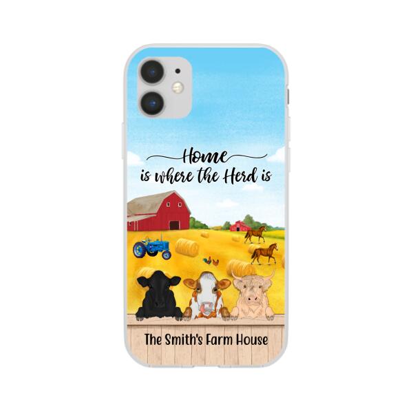 Personalized Phone Case, Cow Peeking Farm, Gift For Farmers, Cow Lovers