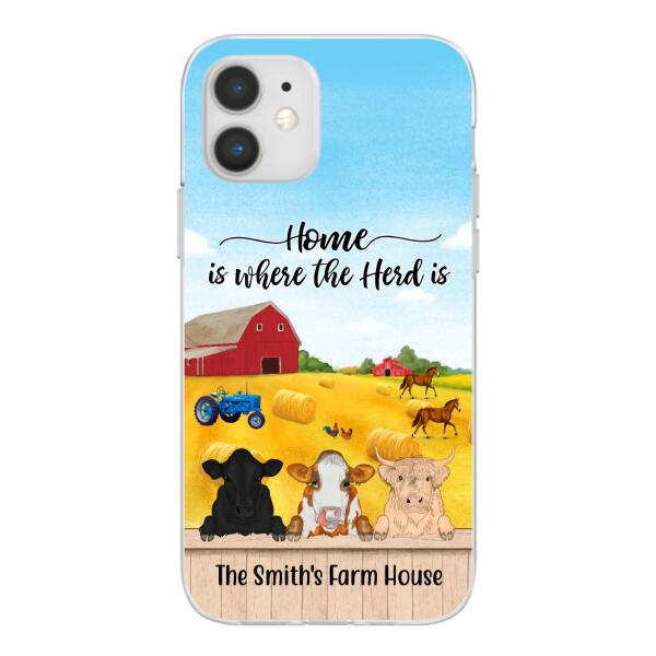 Personalized Phone Case, Cow Peeking Farm, Gift For Farmers, Cow Lovers