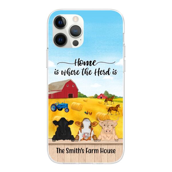 Personalized Phone Case, Cow Peeking Farm, Gift For Farmers, Cow Lovers