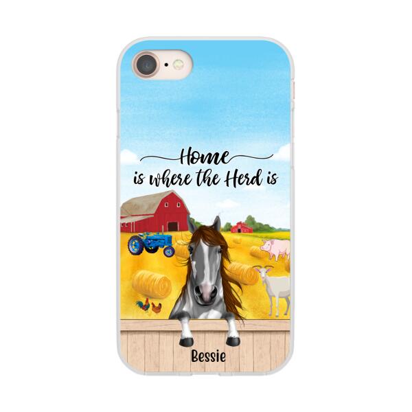 Personalized Phone Case, Horse Peeking Farm, Gift For Farmers, Horse Lovers