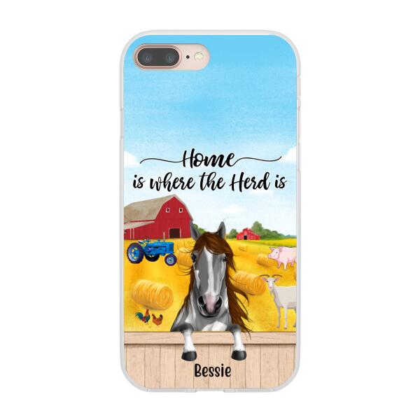 Personalized Phone Case, Horse Peeking Farm, Gift For Farmers, Horse Lovers