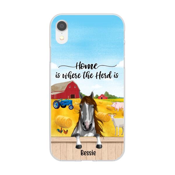 Personalized Phone Case, Horse Peeking Farm, Gift For Farmers, Horse Lovers