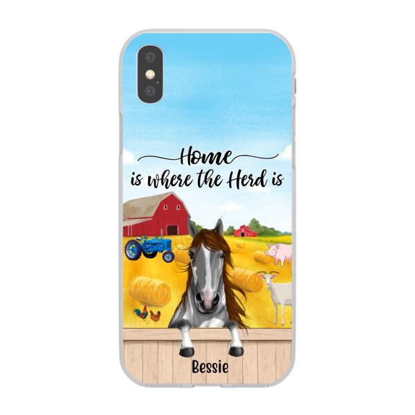 Personalized Phone Case, Horse Peeking Farm, Gift For Farmers, Horse Lovers