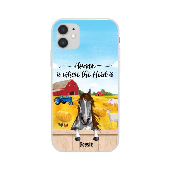 Personalized Phone Case, Horse Peeking Farm, Gift For Farmers, Horse Lovers