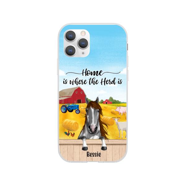 Personalized Phone Case, Horse Peeking Farm, Gift For Farmers, Horse Lovers