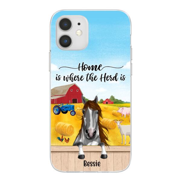 Personalized Phone Case, Horse Peeking Farm, Gift For Farmers, Horse Lovers