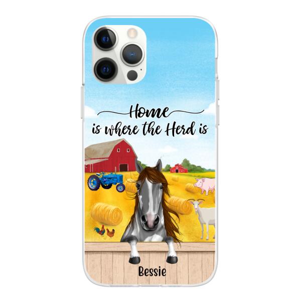 Personalized Phone Case, Horse Peeking Farm, Gift For Farmers, Horse Lovers