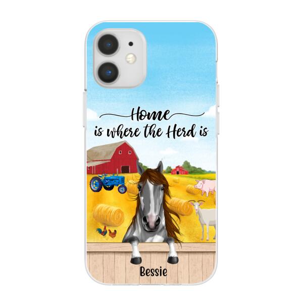 Personalized Phone Case, Horse Peeking Farm, Gift For Farmers, Horse Lovers