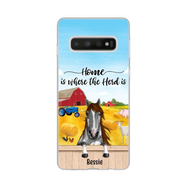 Personalized Phone Case, Horse Peeking Farm, Gift For Farmers, Horse Lovers