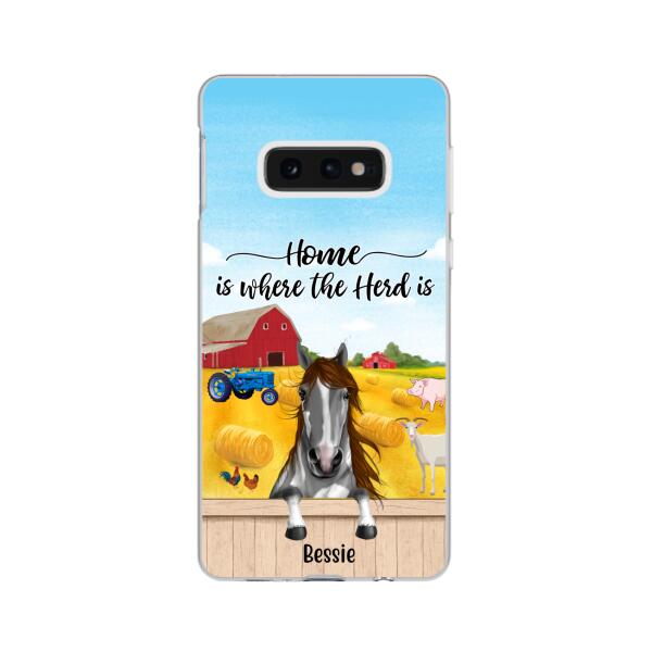 Personalized Phone Case, Horse Peeking Farm, Gift For Farmers, Horse Lovers