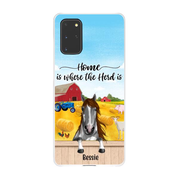 Personalized Phone Case, Horse Peeking Farm, Gift For Farmers, Horse Lovers