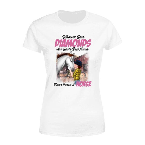 Personalized Shirt, Diamonds Are Girl's Best Friend Never Owned A Horuse, Gift For Horse Lovers