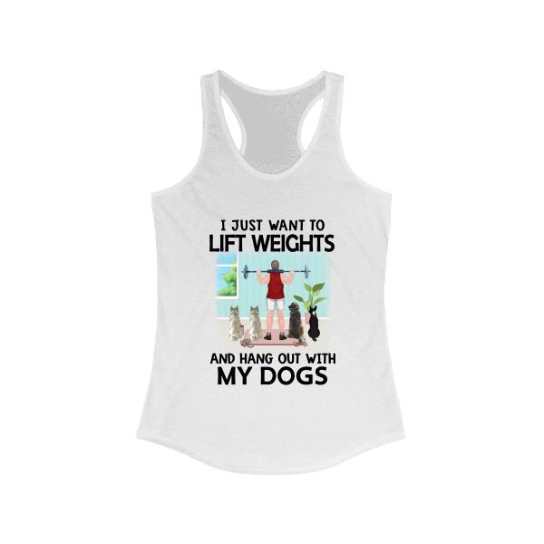 Personalized T-shirt, Man Lifting Weights With Dogs, Gift for Fitness Lover, Dog Lover