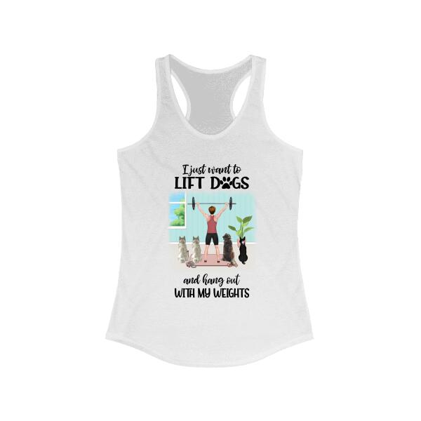 Personalized T-shirt, I Just Want To Lift Dogs and Hang Out With My Weights, Gift for Fitness & Dog Lovers