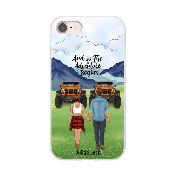 Personalized Phone Case, Couple Holding Hands, Adventure Partners, Gift for Friends, Car Lovers