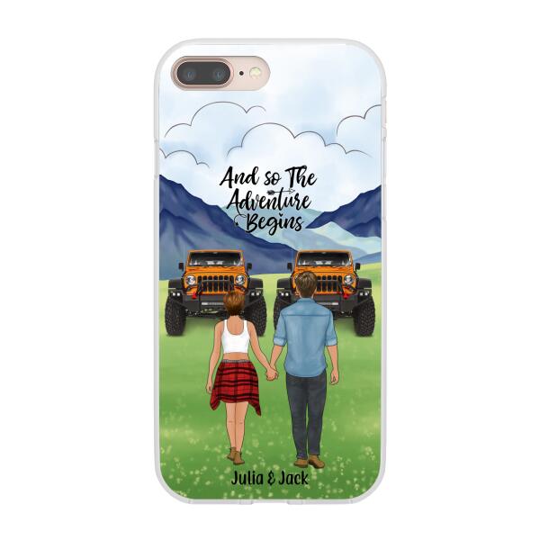 Personalized Phone Case, Couple Holding Hands, Adventure Partners, Gift for Friends, Car Lovers