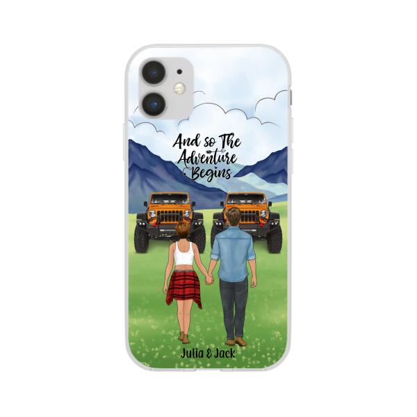 Personalized Phone Case, Couple Holding Hands, Adventure Partners, Gift for Friends, Car Lovers