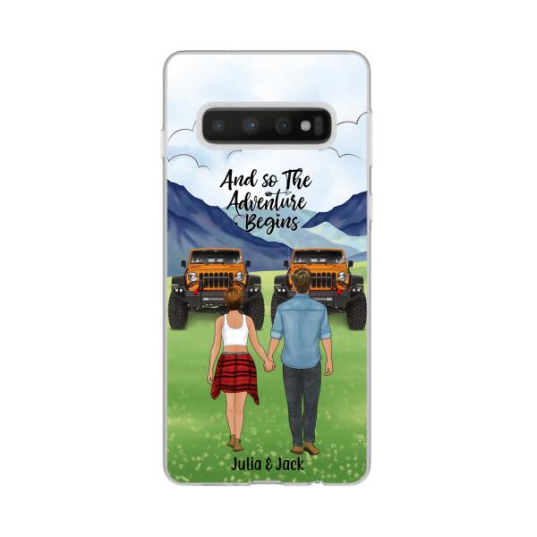 Personalized Phone Case, Couple Holding Hands, Adventure Partners, Gift for Friends, Car Lovers