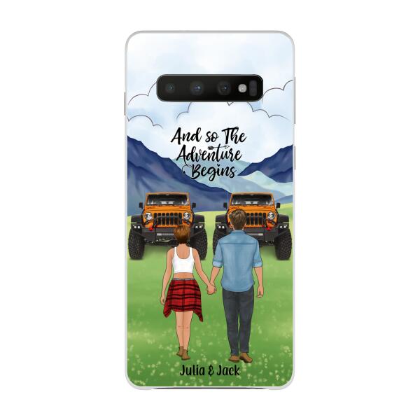 Personalized Phone Case, Couple Holding Hands, Adventure Partners, Gift for Friends, Car Lovers