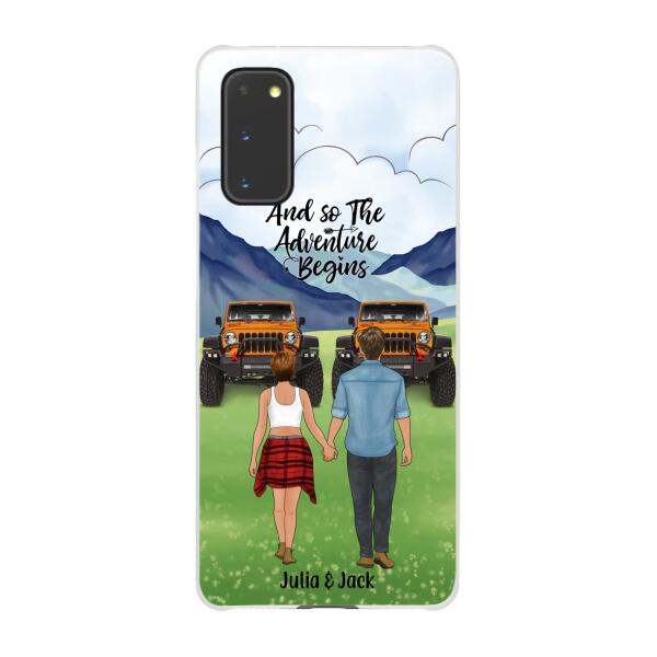 Personalized Phone Case, Couple Holding Hands, Adventure Partners, Gift for Friends, Car Lovers