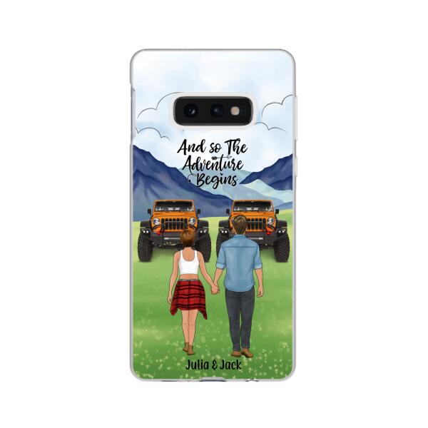 Personalized Phone Case, Couple Holding Hands, Adventure Partners, Gift for Friends, Car Lovers