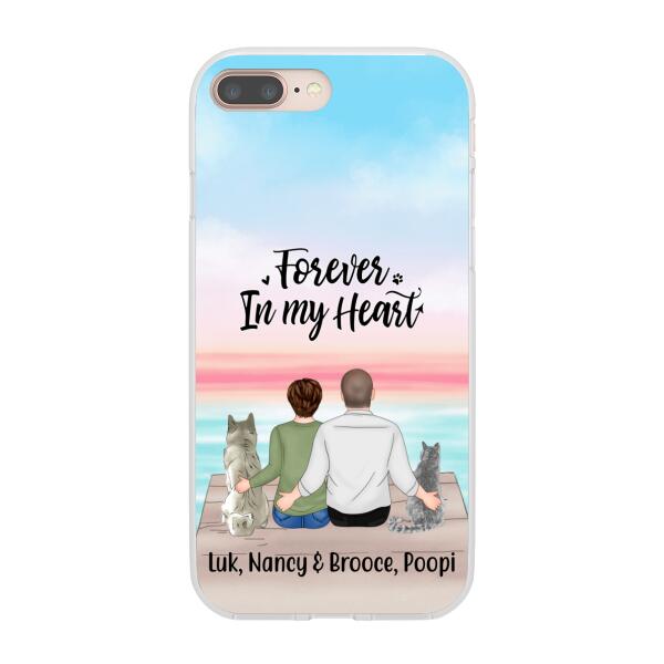 Personalized Phone Case, Couple And Pets - Gift For Dog Lovers, Cat Lovers