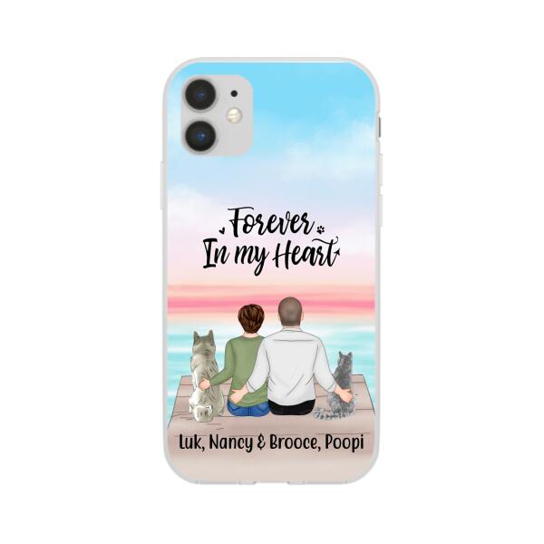 Personalized Phone Case, Couple And Pets - Gift For Dog Lovers, Cat Lovers