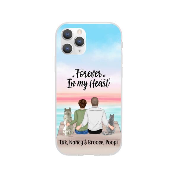 Personalized Phone Case, Couple And Pets - Gift For Dog Lovers, Cat Lovers