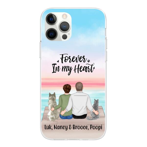 Personalized Phone Case, Couple And Pets - Gift For Dog Lovers, Cat Lovers