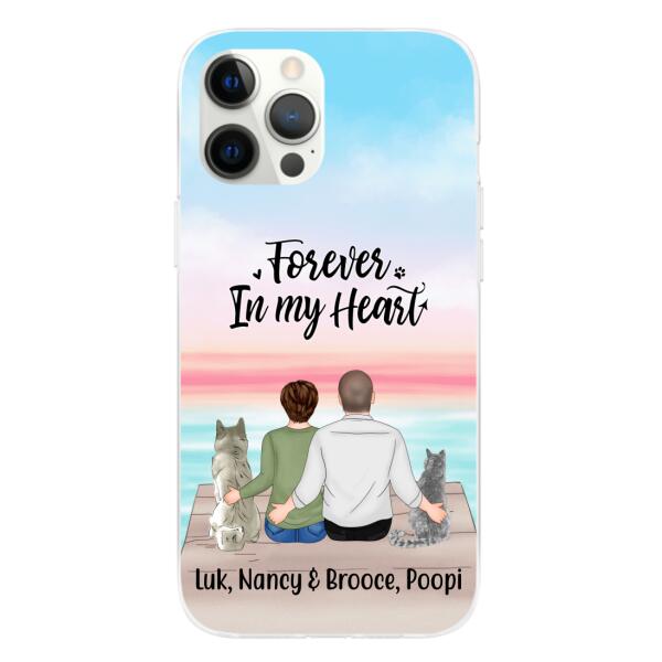 Personalized Phone Case, Couple And Pets - Gift For Dog Lovers, Cat Lovers