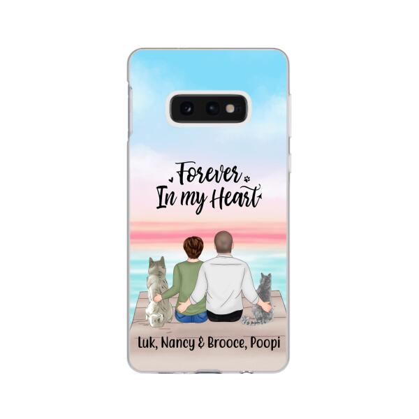 Personalized Phone Case, Couple And Pets - Gift For Dog Lovers, Cat Lovers