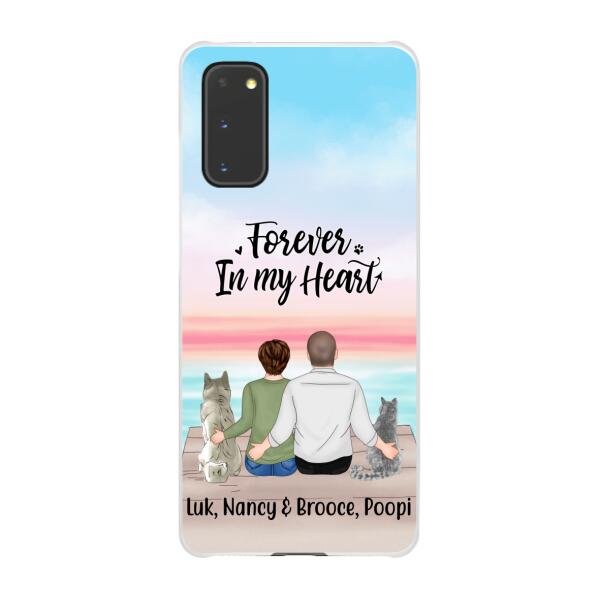 Personalized Phone Case, Couple And Pets - Gift For Dog Lovers, Cat Lovers