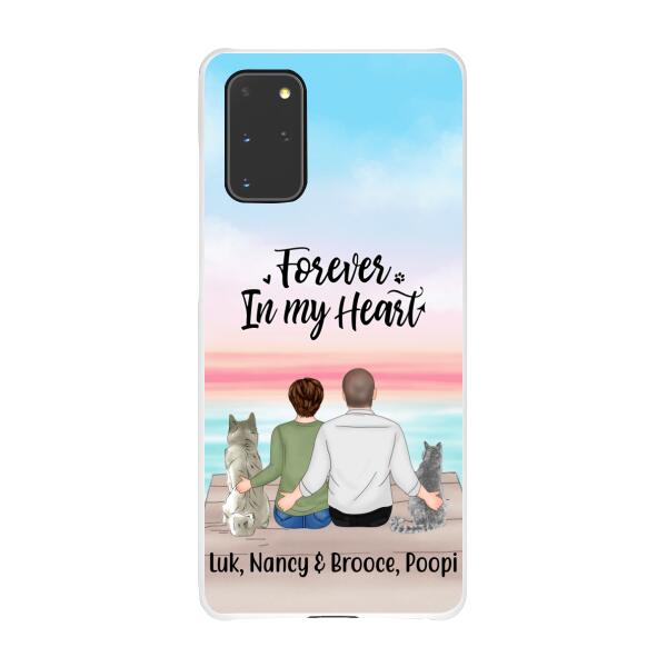 Personalized Phone Case, Couple And Pets - Gift For Dog Lovers, Cat Lovers