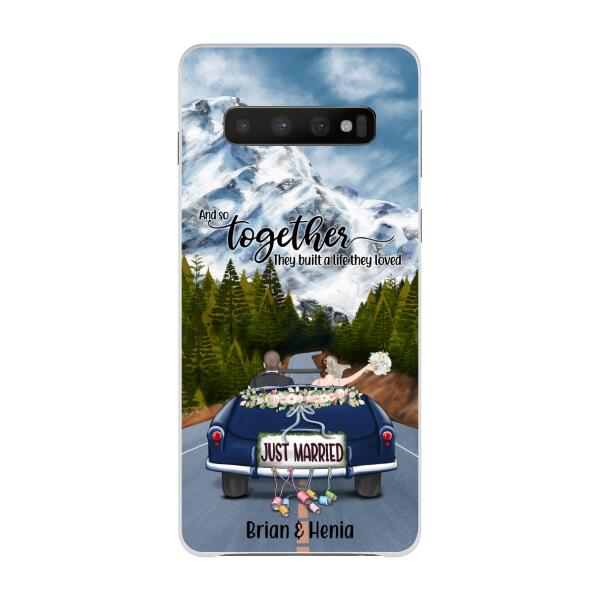 Personalized Phone Case, Just Married Couple Driving, Gift For Couples