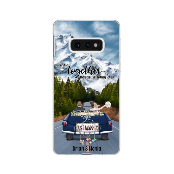 Personalized Phone Case, Just Married Couple Driving, Gift For Couples