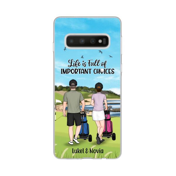 Personalized Phone Case, Golf Pushing Cart Partners - Couple And Friends, Gift For Golf Lovers