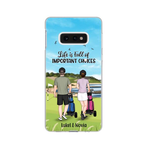 Personalized Phone Case, Golf Pushing Cart Partners - Couple And Friends, Gift For Golf Lovers