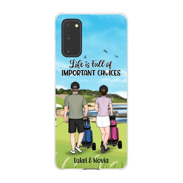 Personalized Phone Case, Golf Pushing Cart Partners - Couple And Friends, Gift For Golf Lovers